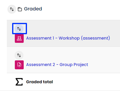 Moodle Gradebook - Move Icon